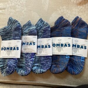 Bombas Women's gripper ankle socks with tab. 5 pairs. Size Large. NWT
